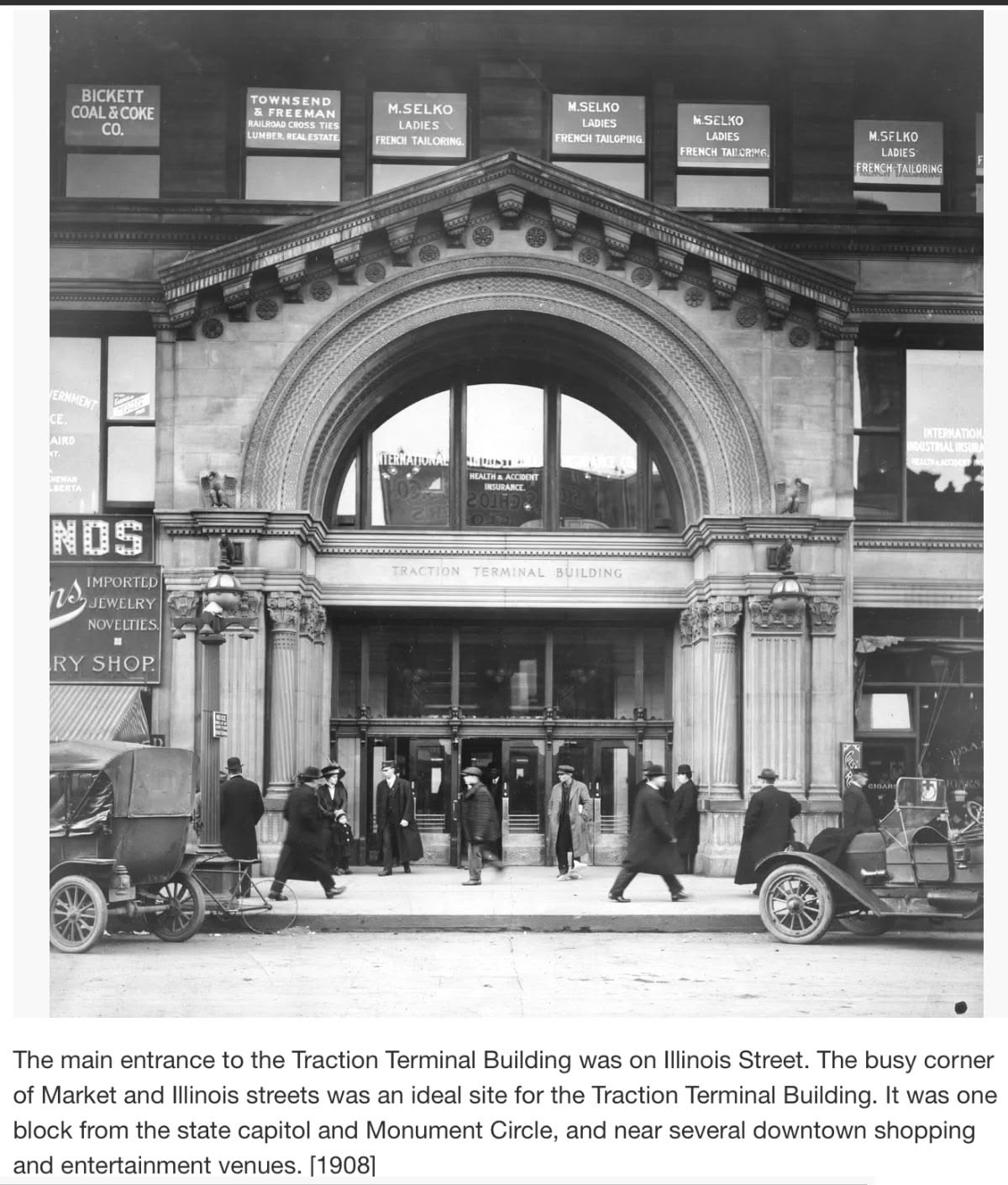 Historic terminal entrance and street facade